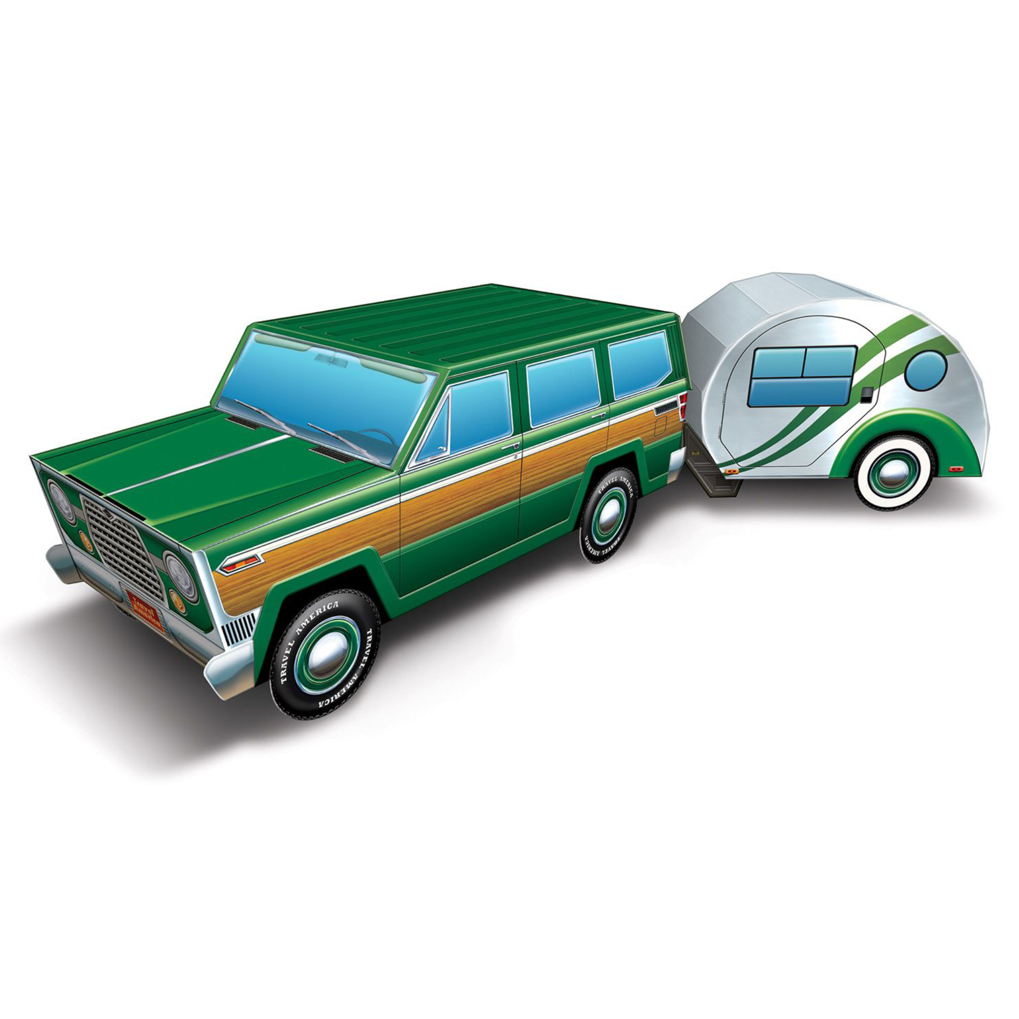 3D Travel Wagon & Camper Centerpiece